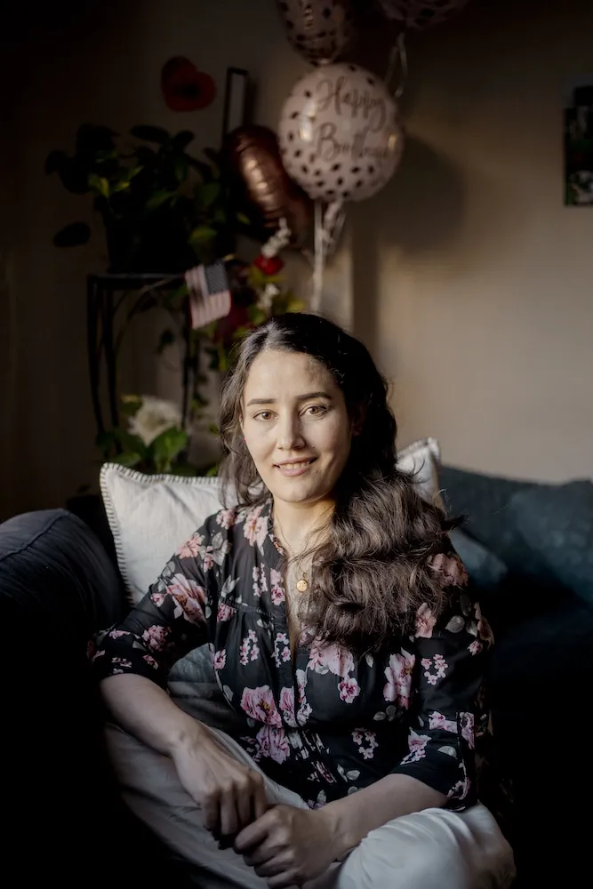 Hakima, 28, defends her asylum case for her family